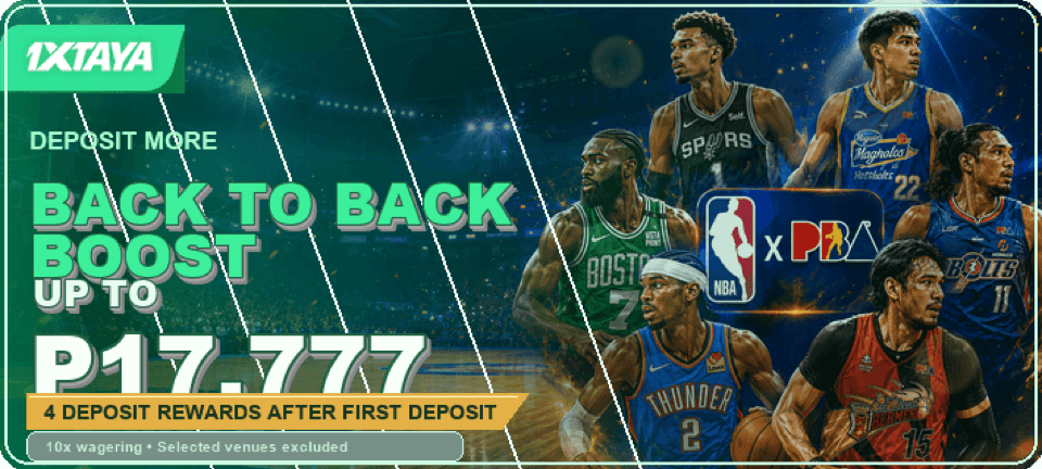 1XTAYA back to back deposit boost promo banner