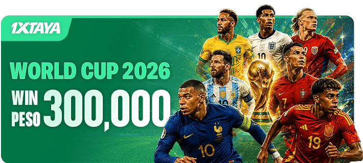 1XTAYA Philippines World Cup 2026 football stars bonus banner